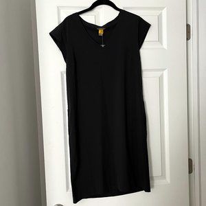 NWT Eddie Bauer Black Short Sleeve Dress Size XS